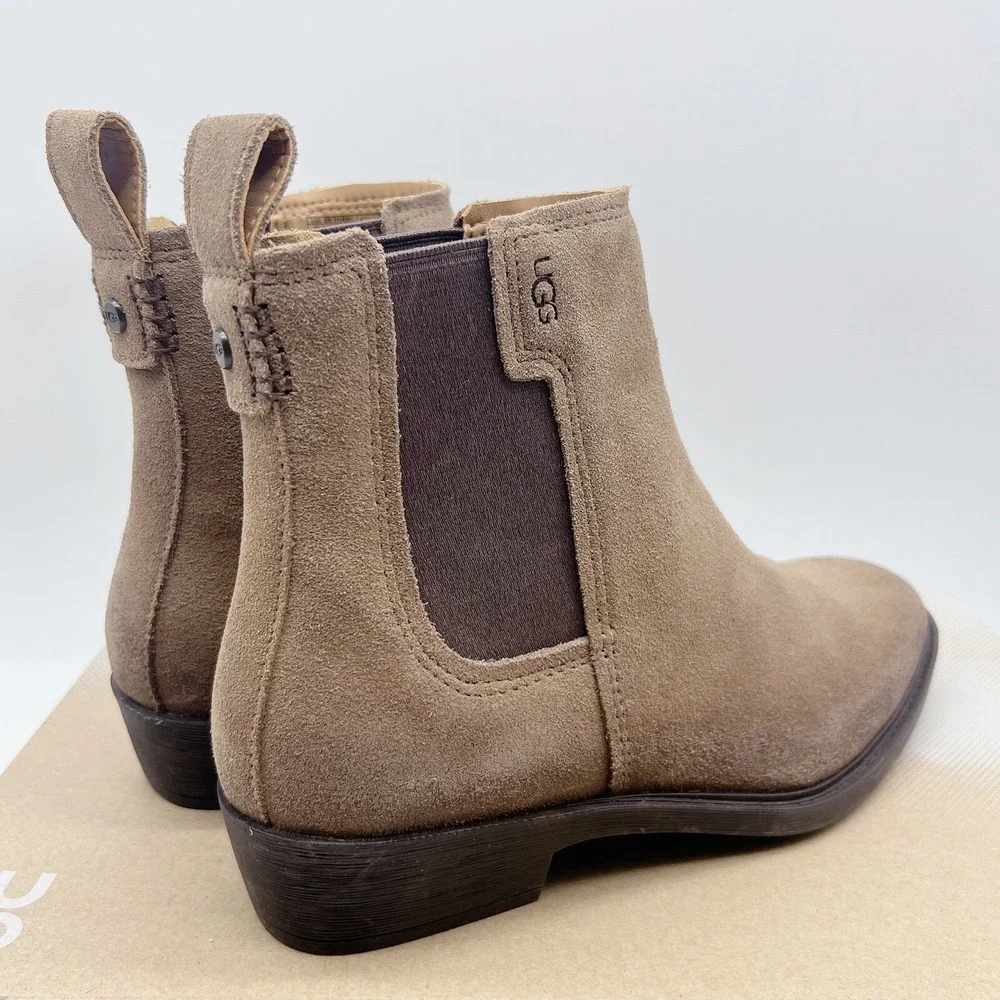 UGG  Emmeth Women's Ankle Chelsea Boots Tan Brown Suede Pull On US 6.5
